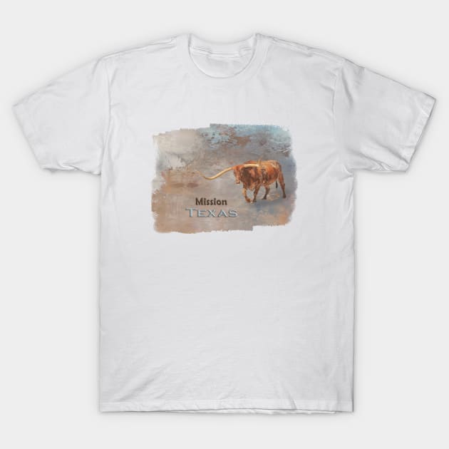 Longhorn Bull Mission T-Shirt by Elisabeth Lucas